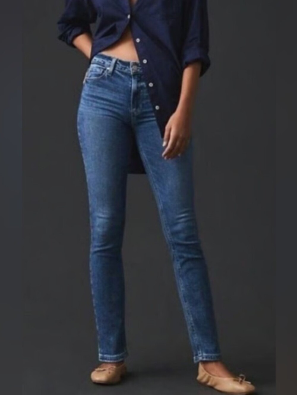 PAIGE Hoxton Ankle Jeans Jillian Destructed Wash Skinny Fit Size 28